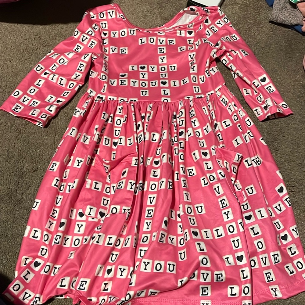 Girls Long Sleeve Dress With Pockets